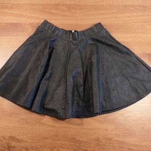 SALE Topshop faux black leather mini skater skirt